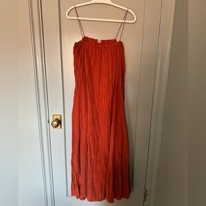 TOTÊME Crinkled silk-habotai maxi dress Orange Size 38 (US 6)